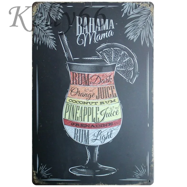 

[ Kelly66 ] Bahama Tin sign Poster Home Decor Pub Wall Iron Painting 20*30 CM Size y-1021