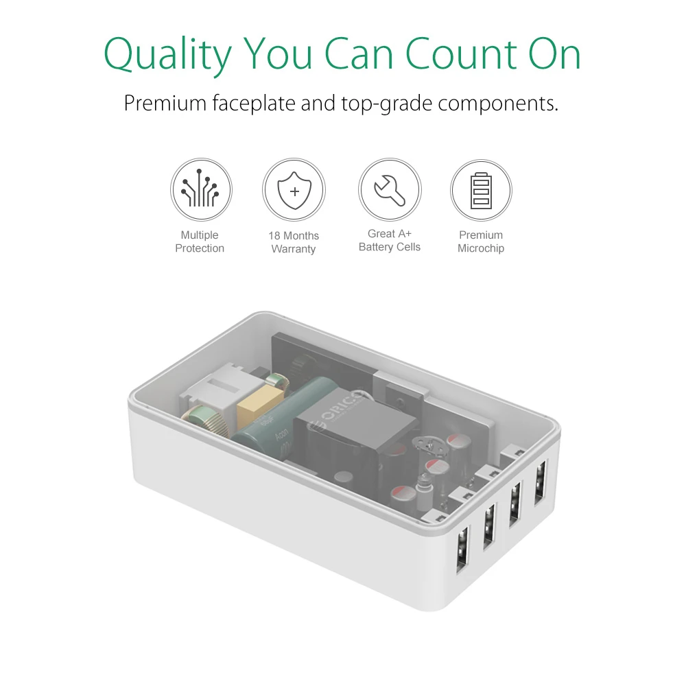 ORICO USB зарядное устройство 4/5/6 порт 5V2.4A настольное для планшета телефона