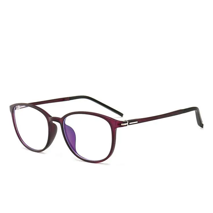 Purple Frame 1,56 асферические линзы овальные очки для близорукости с градусом Ретро ультра-светильник TR90 студенческие очки для близорукости 0~-4,0 - Цвет оправы: Purple Frame