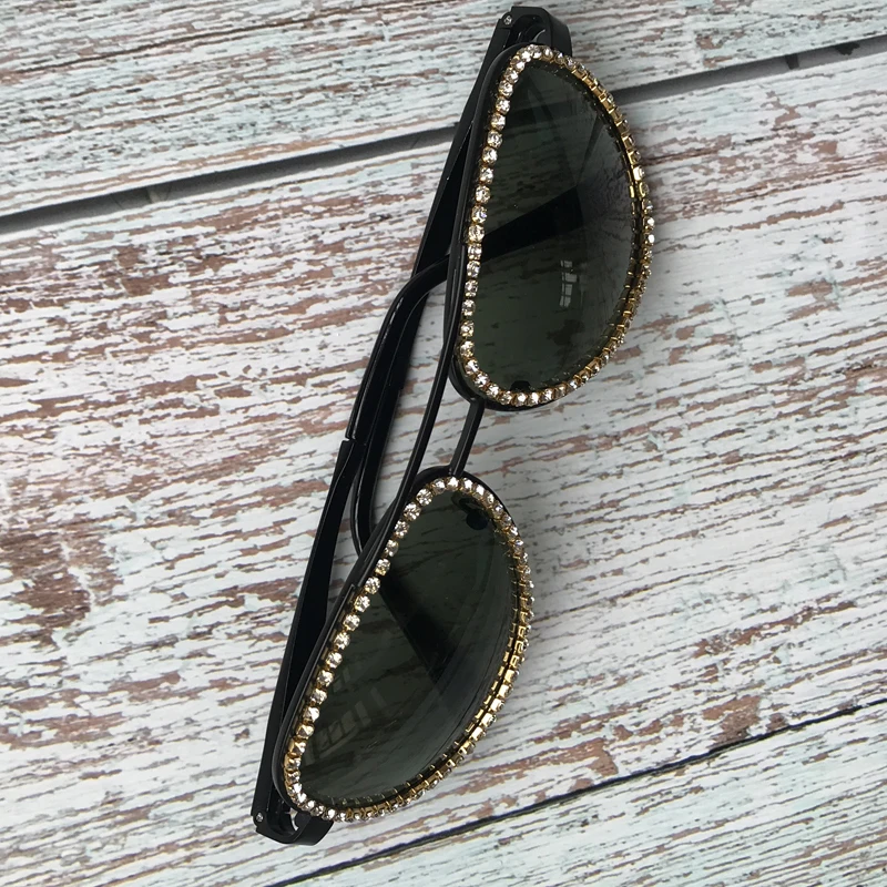 Мужские спортивные очки UV400 черная медная оправа весенние Висячие алмазные