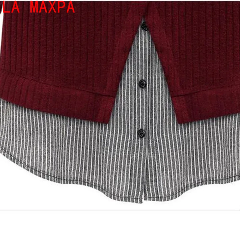 Женские блузки размера плюс 5XL, имитация двух частей, одежда, весеннее кимоно, винтажная женская Свободная трикотажная рубашка, топы, льняные блузки