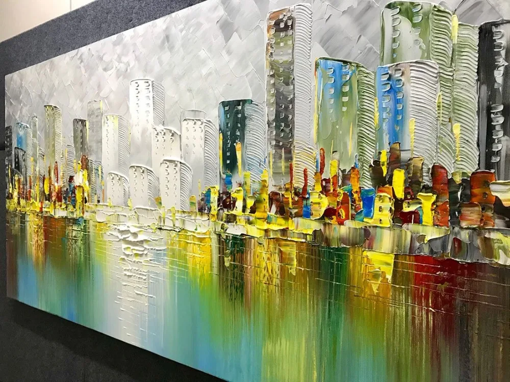 Hand painted thick knife oil painting Texture landscape modern home decor abstract wall art picture for living room on canvas | Дом и сад