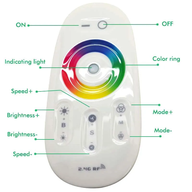 2,4G RGB RGBW светодиодный контроллер DC12 24V сенсорный экран пульт дистанционного управления для 5050 3528 Светодиодный светильник с настенным кронштейном