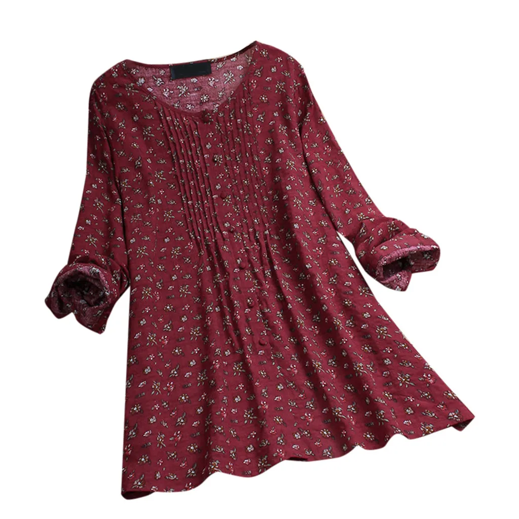 SAGACE 2019 новый стиль женская блузка повседневная с цветочным принтом на пуговицах