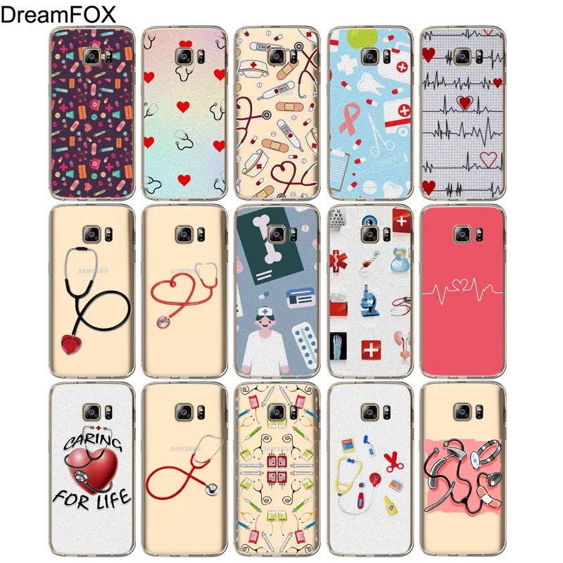DREAMFOX M271 Nurse Medical Medicine Soft TPU Silicone Cover Case For Samsung Galaxy S5 S6 S7 S8 S9 S10 5G S10E Lite Edge Plus |
