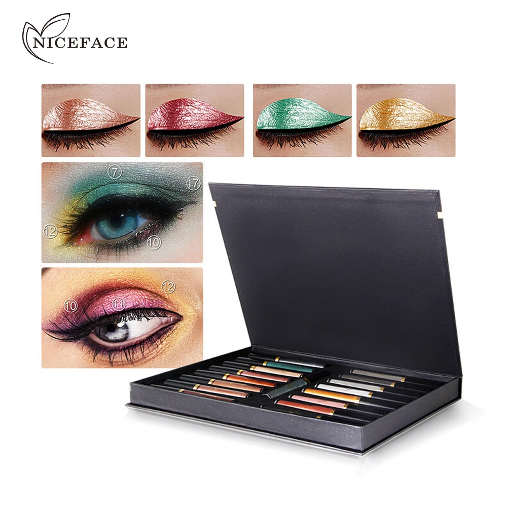 Перламутровые ЖИДКИЕ ТЕНИ NICEFACE блестящие тени для век карандаш водостойкие