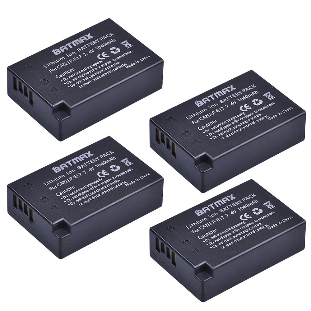 4Pcs LPE17 LP E17 LP-E17 Battery + LCD USB Dual Charger for Canon EOS 200D M3 M6 750D 760D T6i T6s 800D 8000D Kiss X8i Cameras |
