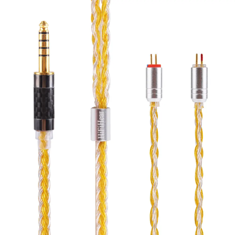 2PIN 4.4 HiFiHear 16 Core посеребренный кабель 2,5/3,5/4,4 мм балансный кабель с MMCX/2pin разъем для KZ AS10 ZS10 V90 C10 C16 - Цвет: 2PIN 4.4