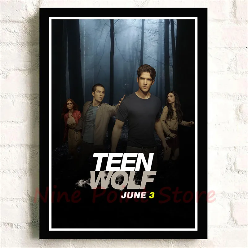 Teen Wolf, белая бумага с покрытием, кино-стикеры Настенные, четкое изображение, украшение для дома, гостиной, спальни, дома, без рамы - Цвет: Зеленый