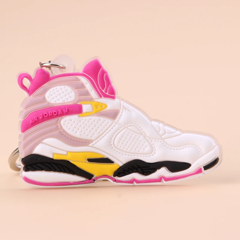 Picture Color4 Брелок Новые экзотические мини Jordan 8 ретро обуви ключевая цепь Для мужчин и Для женщин детские подарочные брелки на баскетбольных кроссовок ключ держатель Porte Clef - Цвет: Picture Color4