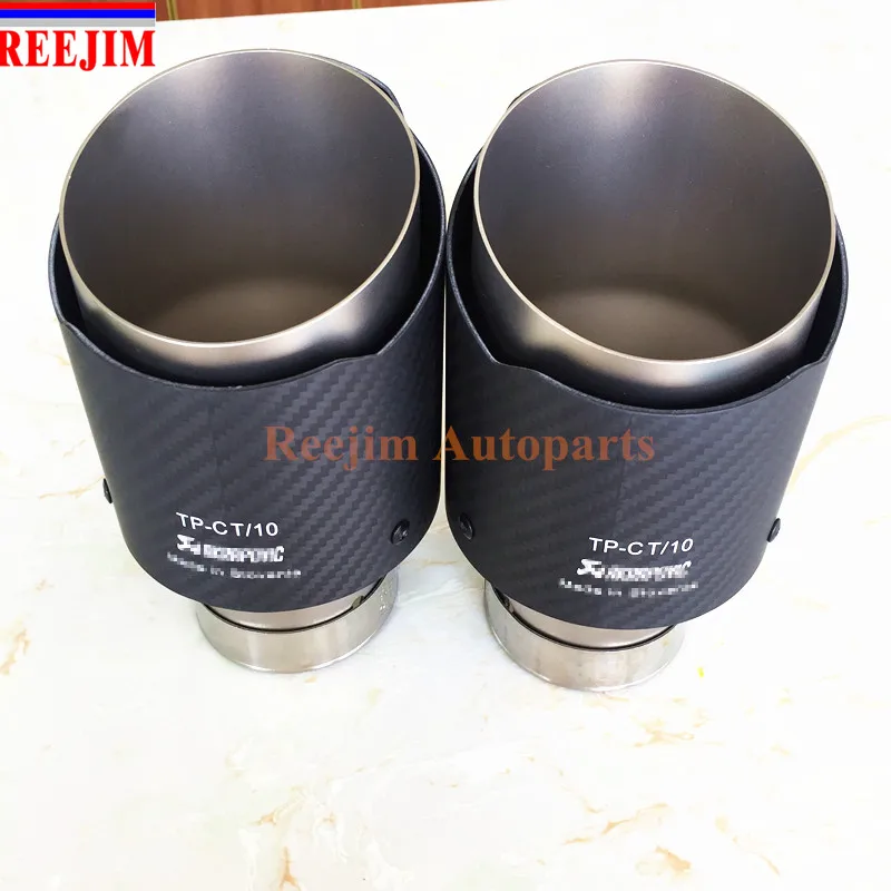 REEJIM 2 шт. впуск 63 мм из 101 Akrapovic выхлопная машина углеродного волокна труба