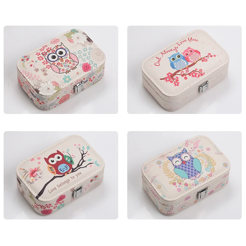 

New Printing Jewelry Box Gift Box Jewelry Packaging Display Cartoon Women Makeup Case Luxury Earring Ear Nail Jewelry Storage