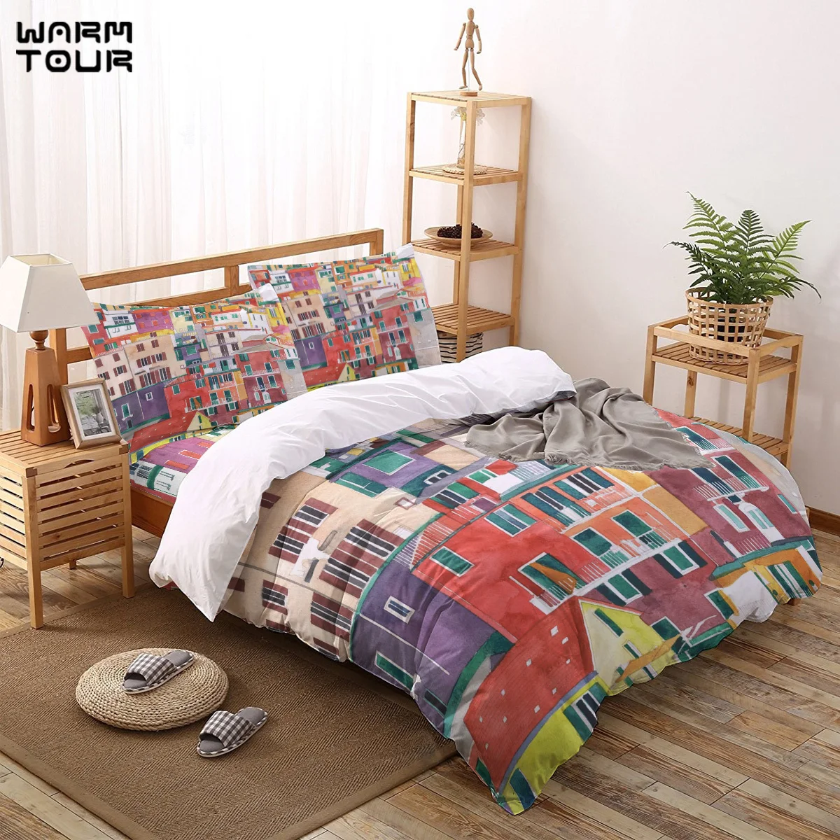 

WARMTOUR Duvet Cover Cinque Terre Duvet Cover Set 4 Piece Bedding Set For Beds DHL Shipping Method