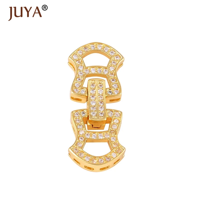 Fashion Copper Metal Inlaid Zircon Clasps Hooks for Bracelet End Connectors For Jewelry Making DIY Pearl Necklace Buckle | Украшения и