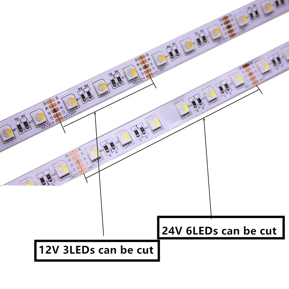 Новая 12 мм Печатная плата RGBW Светодиодная лента 5050 DC12V гибкий свет RGB + белый/RGB