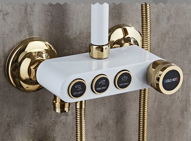 Душевая система для ванной комнаты senрет умная из твердой латуни цвета белое