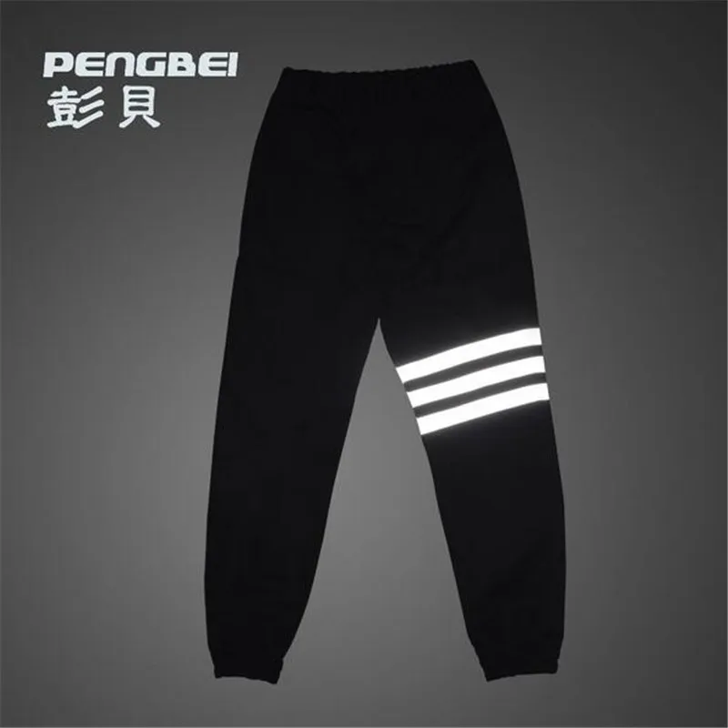 Spring men pants baggy hip hop sport night running biker 3m reflective parkour jogger outdoor casual harem cargo trousers | Мужская