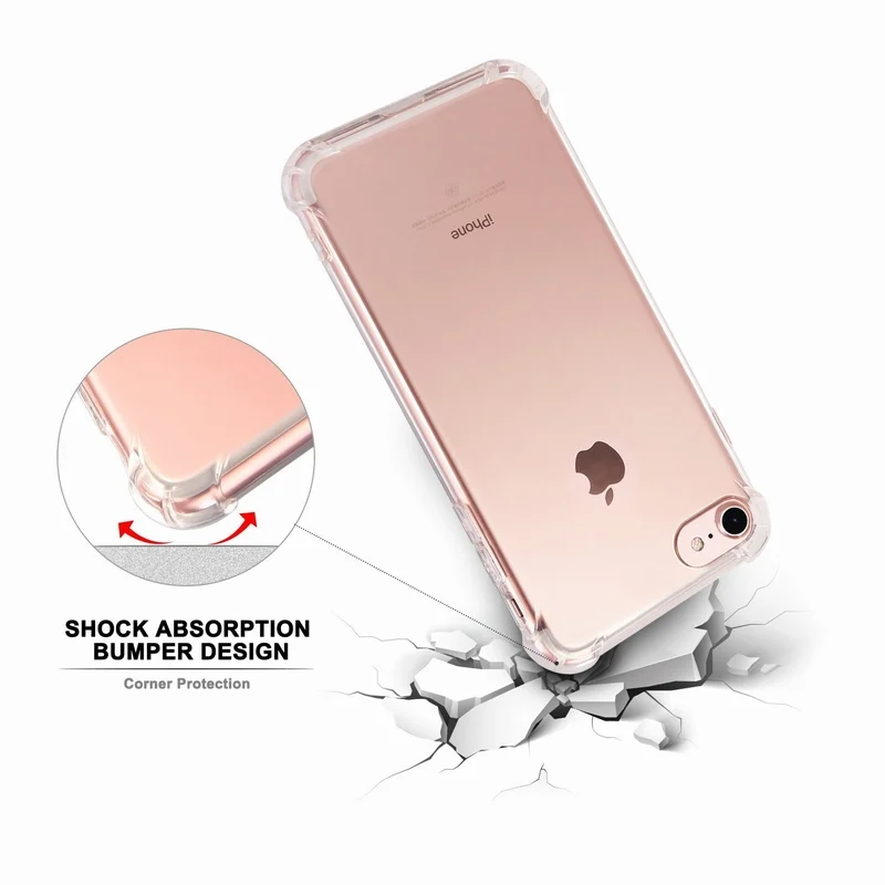 Чехол Ascromy для iPhone 7 кристально чистый ударопрочный чехол прозрачный мягкий из