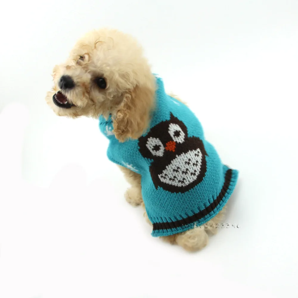 Свитер для собак на Хэллоуин с совой теплый вязаный свитер маленьких и кошек