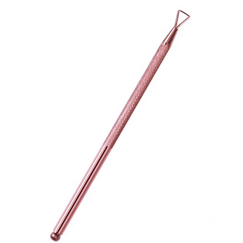 Rose Gold 2 шт из нержавеющей стали для кутикулы ногтей Pusherl треугольная палочка стержень средство для снятия УФ гель-лака инструмент для маникюра клирнер инструмент для ухода - Цвет: Rose Gold