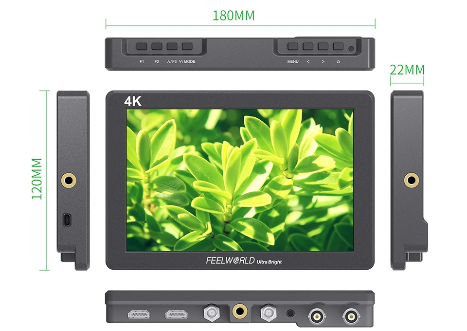 FEELWORLD P7S 7 дюймов 2200nit алюминиевый корпус полевой монитор 3g SDI 4K HDMI монитор Full HD 1920x1200 ips для DSLR камеры на открытом воздухе