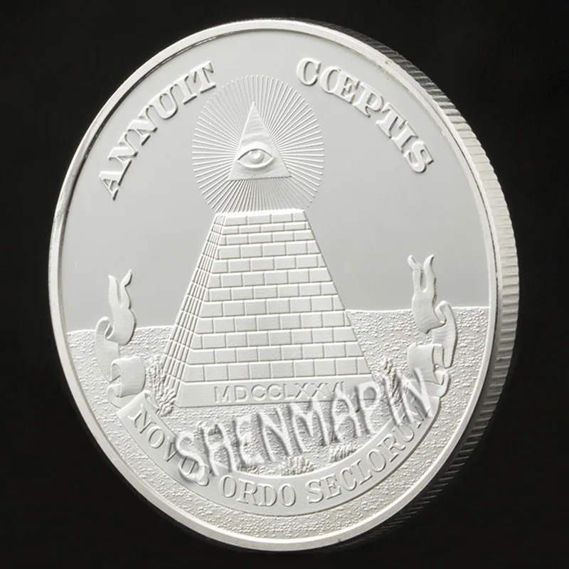 Mason памятная монета майя Пирамида один открытый глаз наградная монета США Novus Ordo Seclorum коллекционные монеты золото серебро