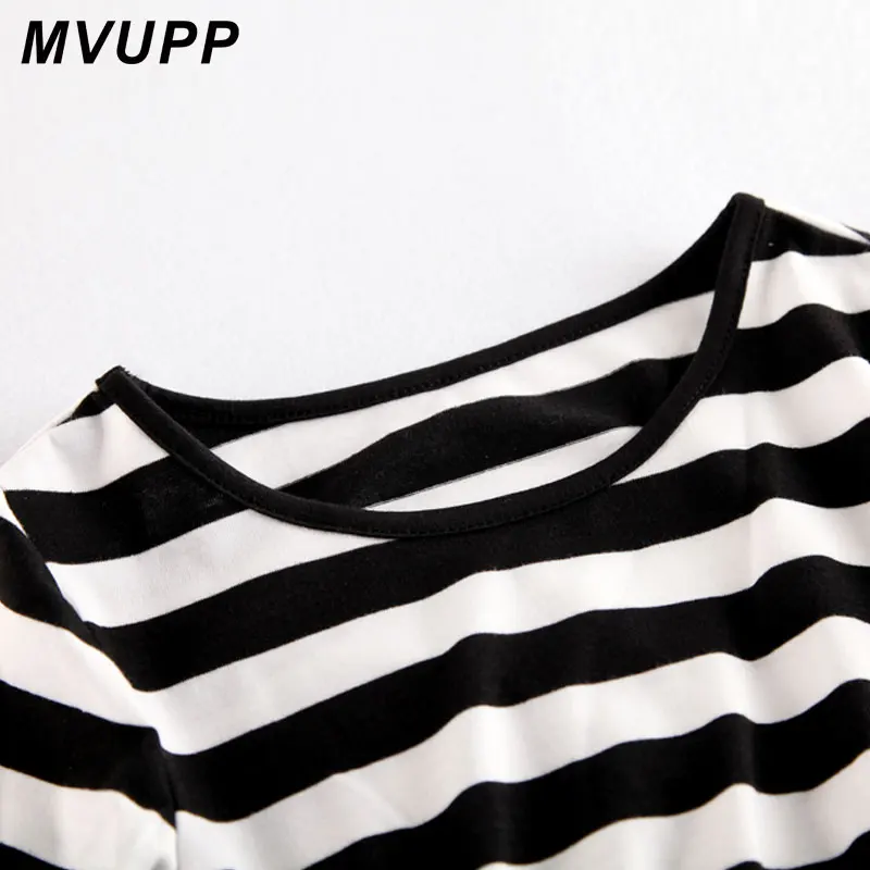 Mother Daughter Dresses Family Look Matching Clothes long sleeve striped cotton mom and daughter dress outfit baby girl clothing | Мать и