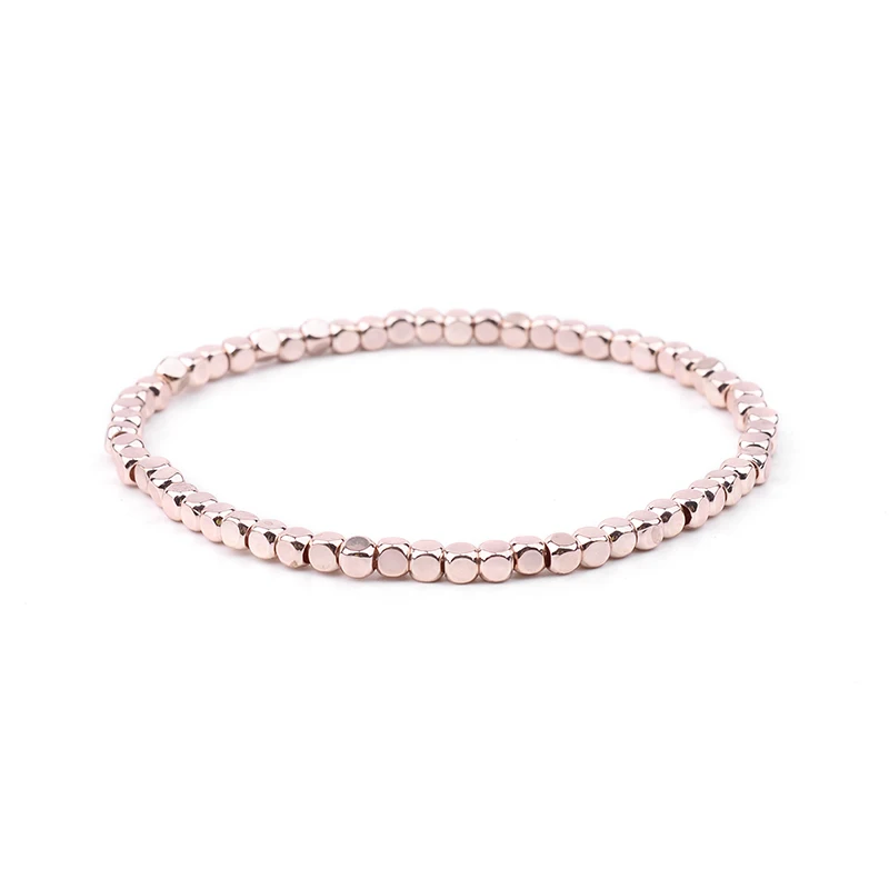 5-Rose Gold BOJIU многоцветные Кристальные браслеты для женщин золотые акриловые медные бусины розовый белый черный серый женский браслет с кристаллами BC226 - Окраска металла: 5-Rose Gold