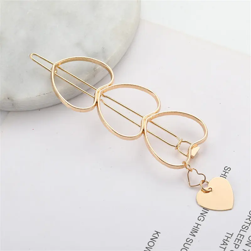 Корейские модные заколки для волос женщин металлическая заколка золотого цвета