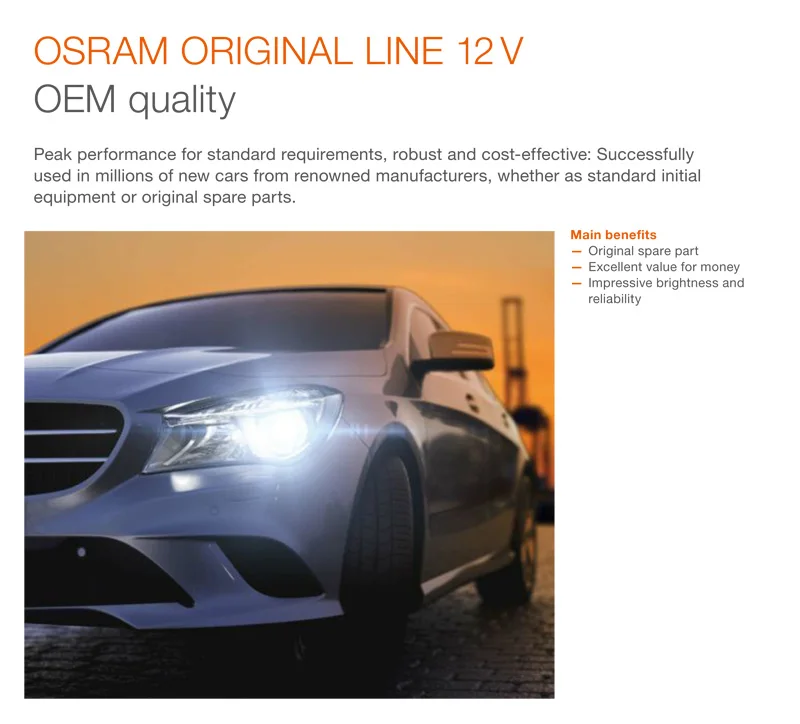 10 шт. OSRAM 7528 P21/5 W S25 BAY15d 12V оригинальные двойные галогенные лампы накаливания, автомобильные стандартные поворотные сигнальные лампы, тормозной светильник ECE