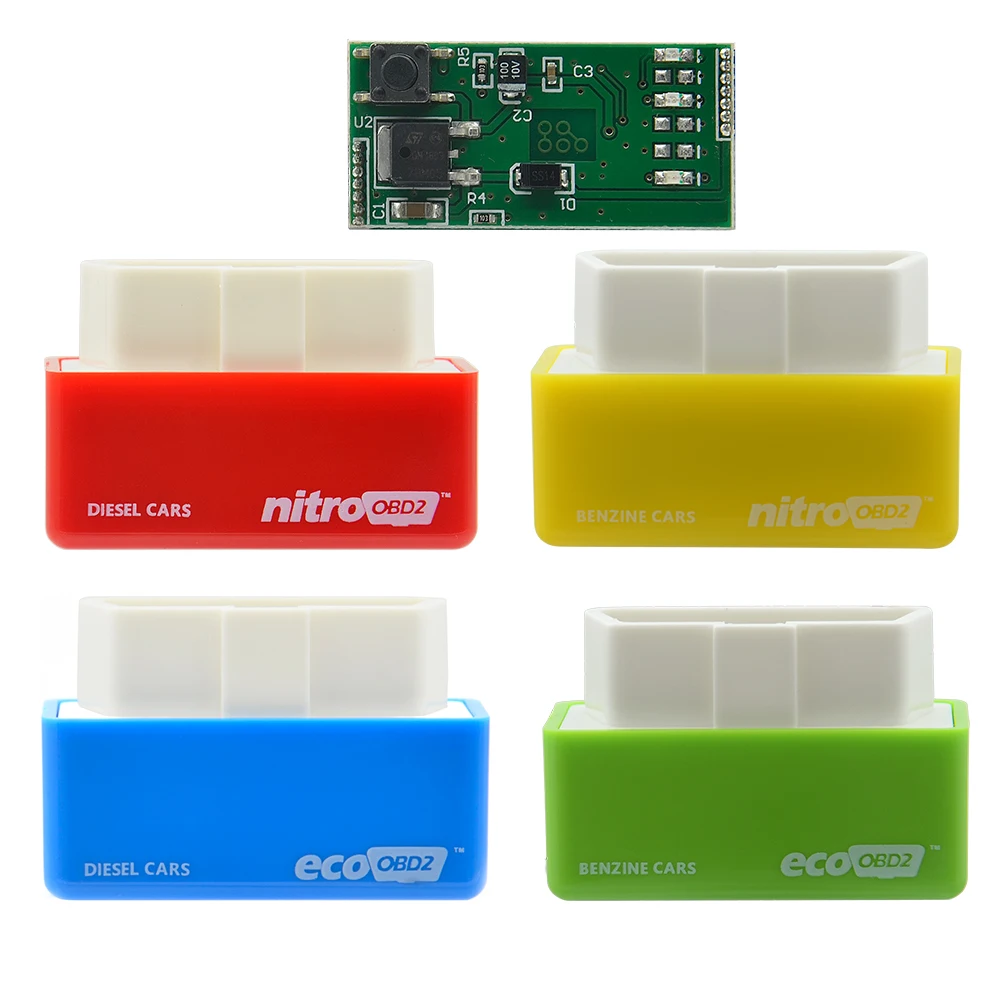 2021 ECU чип Nitro OBD2 EcoOBD2 4 цвета тюнинг бокс штекер и драйвер нитроobd2 Eco для бензина