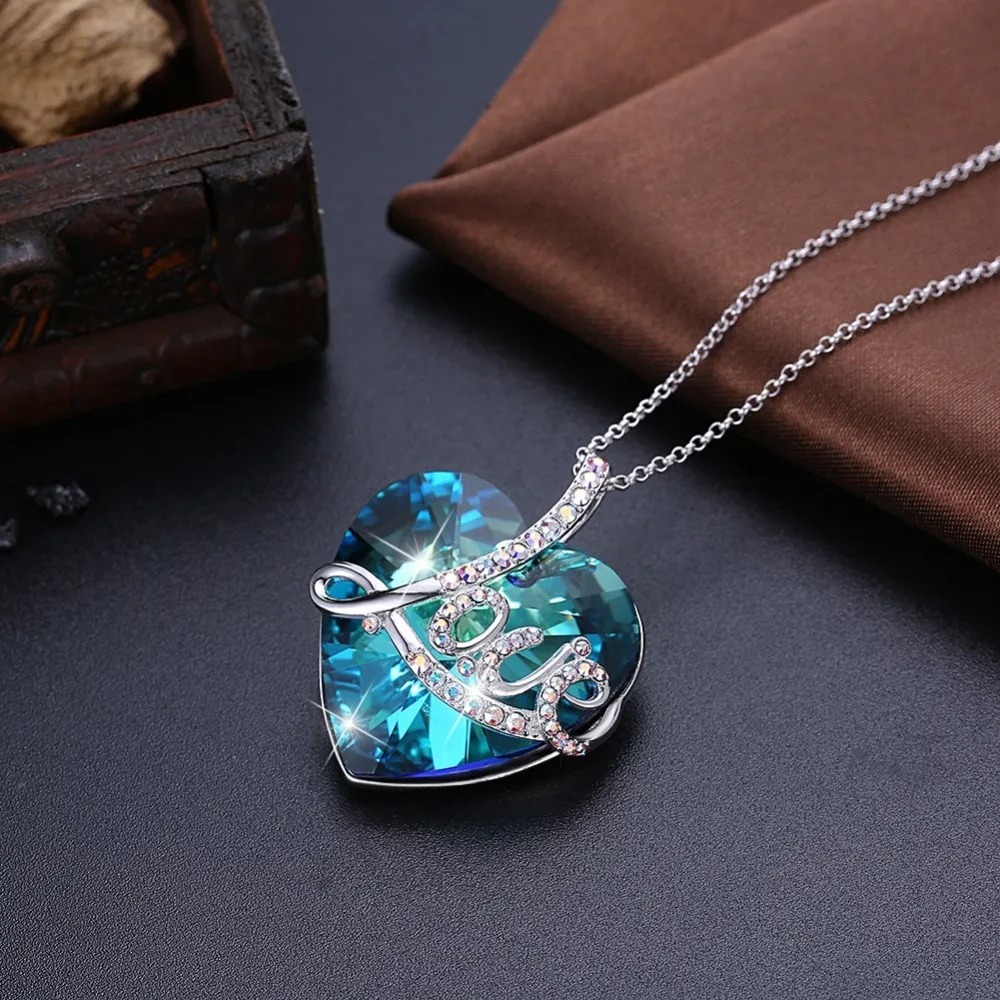Ожерелье с кристаллами от Swarovski LEKANI 925 пробы модное ювелирное изделие кулон в