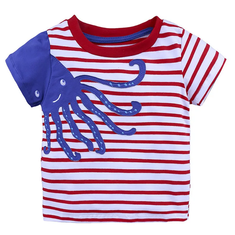 D Baby Clothing Children Boys Girls T-shirts Monster 95%Cotton Short Sleeve Print Crocodile T Shirt for Boy Tops Tees Kids Clothes - Цвет: D