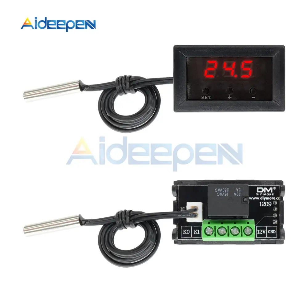 W1209 W1209WK DC 12 В AC 110-220 В термостат контроль температуры светодиодный цифровой термометр термо-переключатель тестер модуль NTC датчик