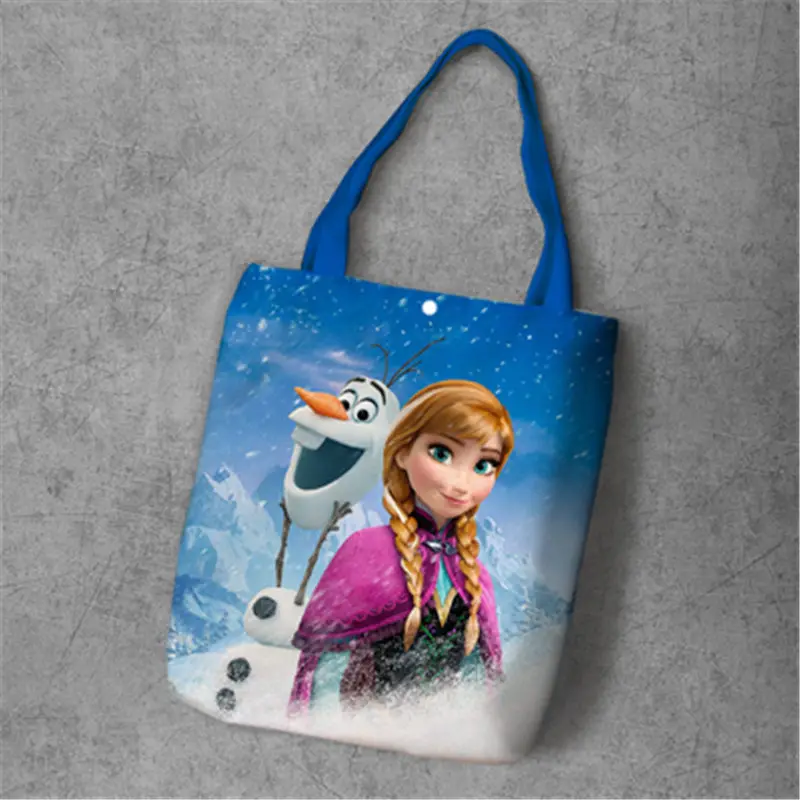 Disney мультфильм сумочка с принцессой Экологическая сумка шопинг Холодное сердце Эльза и Анна сумка тканевая через плечо сумка - Цвет: Коричневый