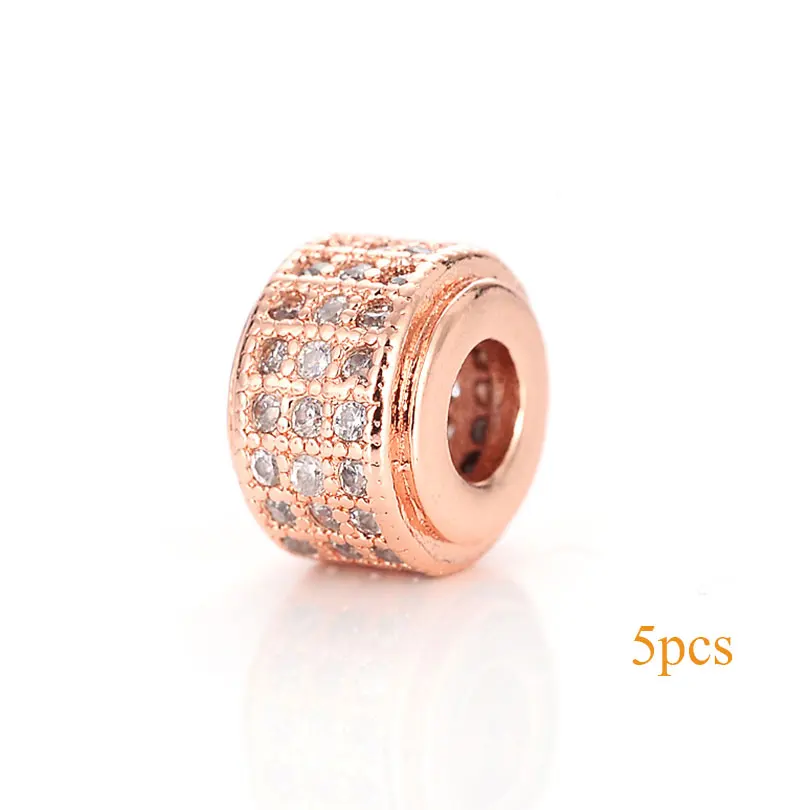 Rose gold-White-T Neovivi, 5 шт./партия, медная Корона, бусины, Череп, леопард, распорка для шлема, CZ, микро проложенный кубический цирконий, разъем для изготовления ювелирных изделий - Цвет: Rose gold-White-T