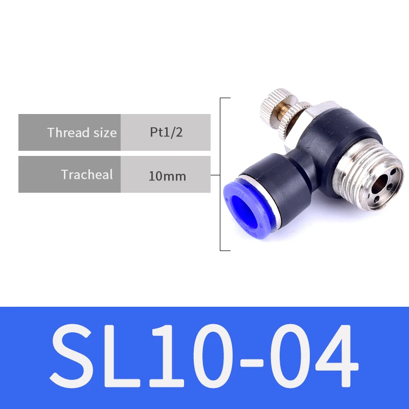 SL10-04 1 шт. газовый ограничительный клапан для воздушного потока Быстрый фитинг SL 4 мм 6 мм 8 мм 10 мм 12 мм шланг для воздушного фитинга 1/" 1/8" 3/" 1/2" BSPT контроллер - Цвет: SL10-04