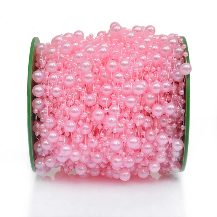 Леска искусственная цепочка с жемчужными бусинами гирлянда цветы для свадьбы