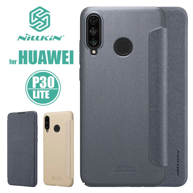 Чехол для Huawei P30 Lite NILLKIN Sparkle Роскошный кожаный флип чехол матовая жесткая задняя