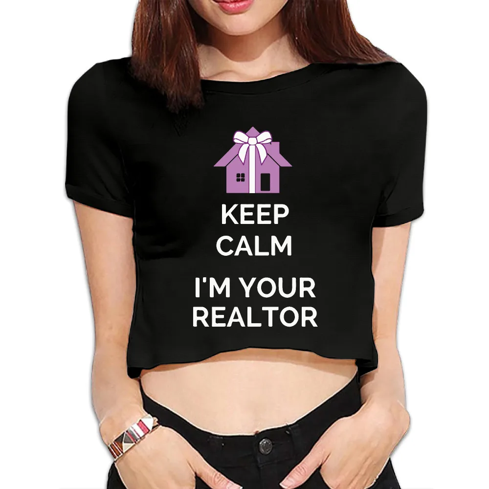 Keep Calm I'm Your риэлтор Голый живот Хип-хоп укороченный Топы корректирующие