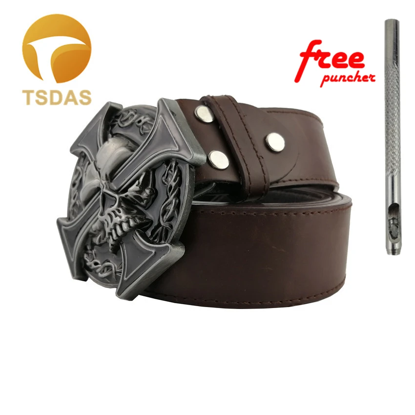 

Luxury Men Belt Buckles Metal Skull & Cross Mens Designer Silver Belt Buckles New Year Gifts 1pc Free Shipping