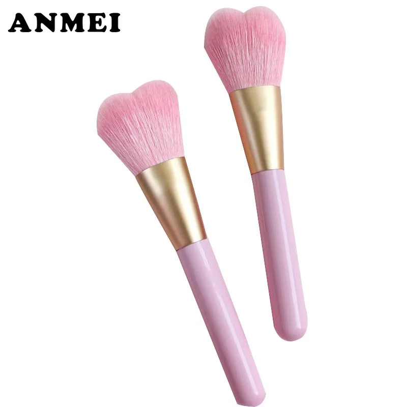 2018 Pink Heart shape brushes Concealer Powder Blush Multi-function Foundation Face Make up Brush Tools Professional Beauty Cosm | Красота и