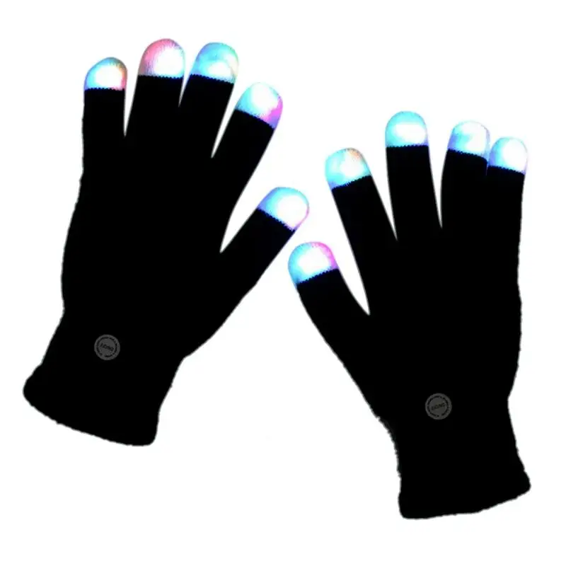 Halloween Colorful Glowing Gloves LED Finger Tip Lighting up for Christmas Day Party Entertainment DIY Light Show Glowing Gloves
