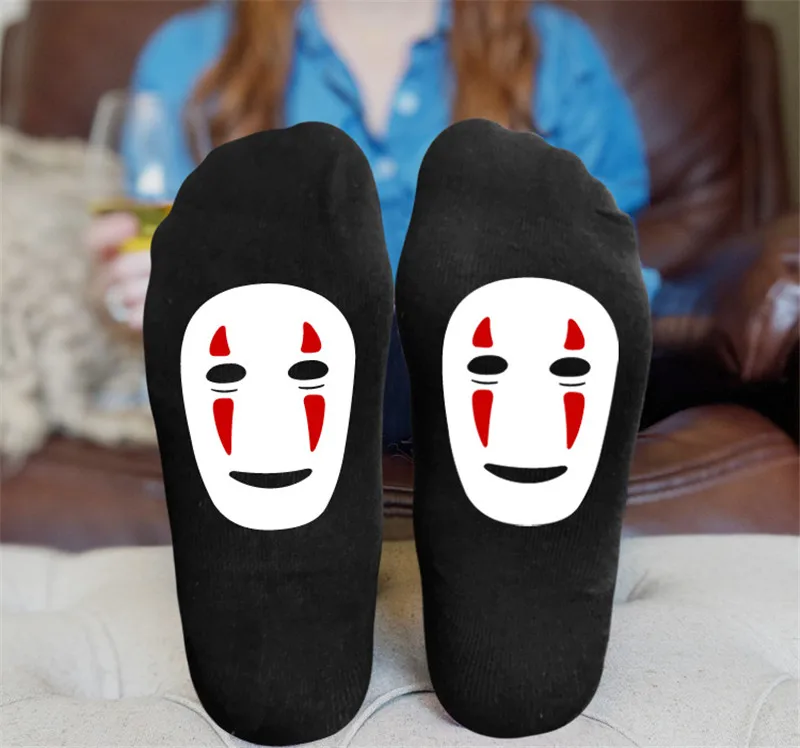 Хлопковые носки Totoro с принтом My Neighbor No Face для мужчин и женщин удобные осенние