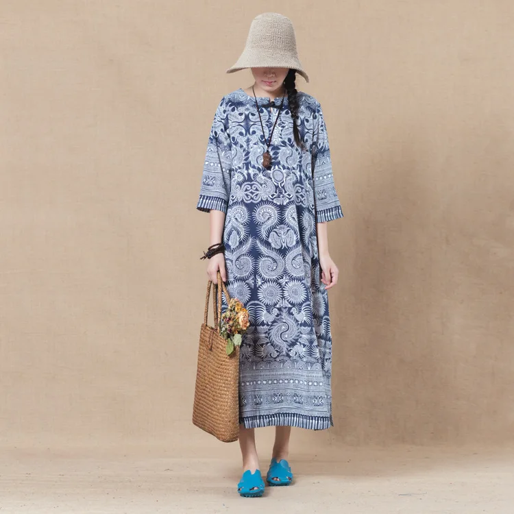 Новинка весна осень 2018 хлопковое винтажное платье с цветочным принтом|dress cotton|dress