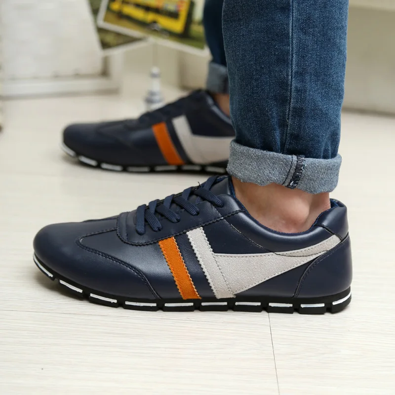 NEW fashion men sneakers flat shoes PU leather Casual breathable male size 39-44 | Спорт и развлечения