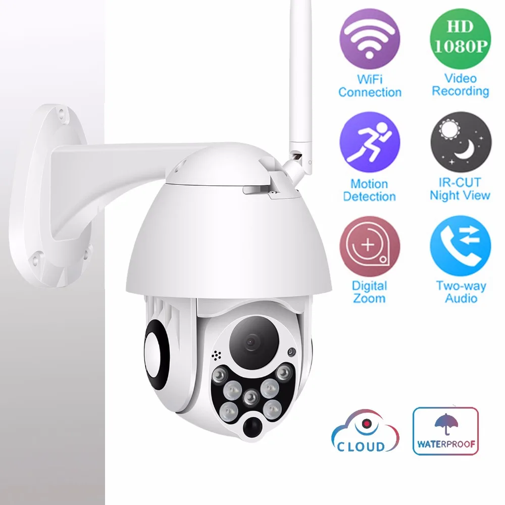 TOMLOV IP камера wifi наружная скоростная купольная 1080p PTZ Onvif панорамирование ночного