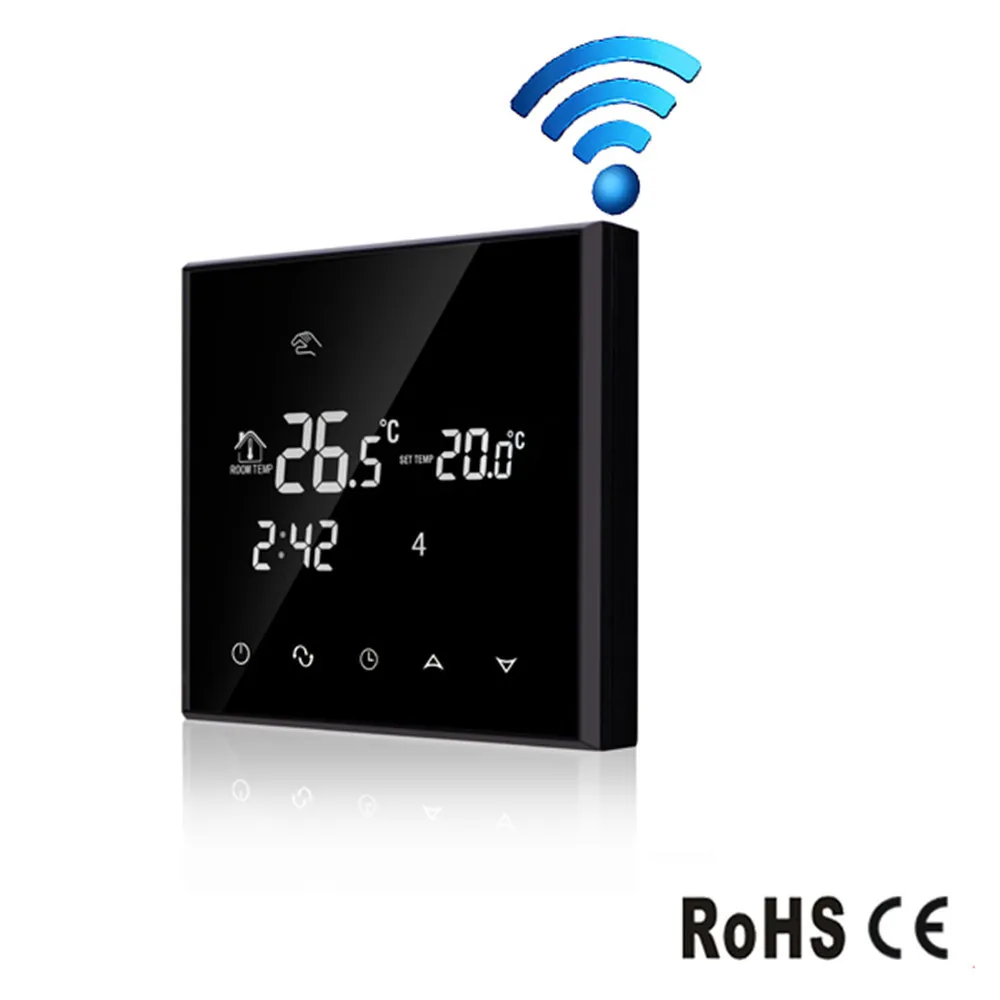 Терморегулятор для теплого пола термостат с сенсорным экраном Wi Fi 16 А|Приборы