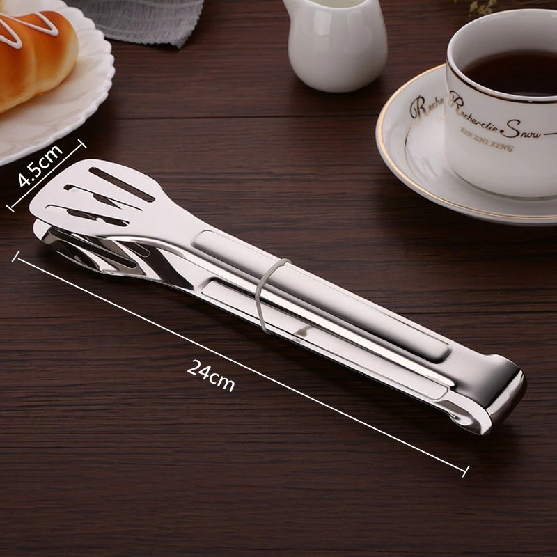 Aomily High Quality Braed Food Tongs Kitchen Buffet Cooking Stainless Steel Tool Anti Heat Bread Clip Pastry Clamp Barbecue Tong | Дом и сад