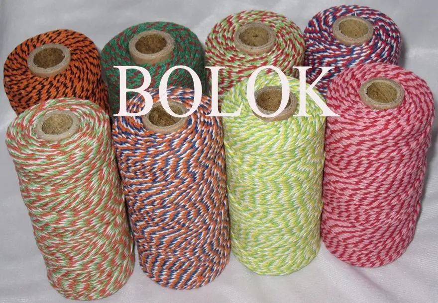 

26pcs/lot 100% Cotton Baker twine 110yards/spool double color twine divine twine,cotton twisted twine (32 kinds color)